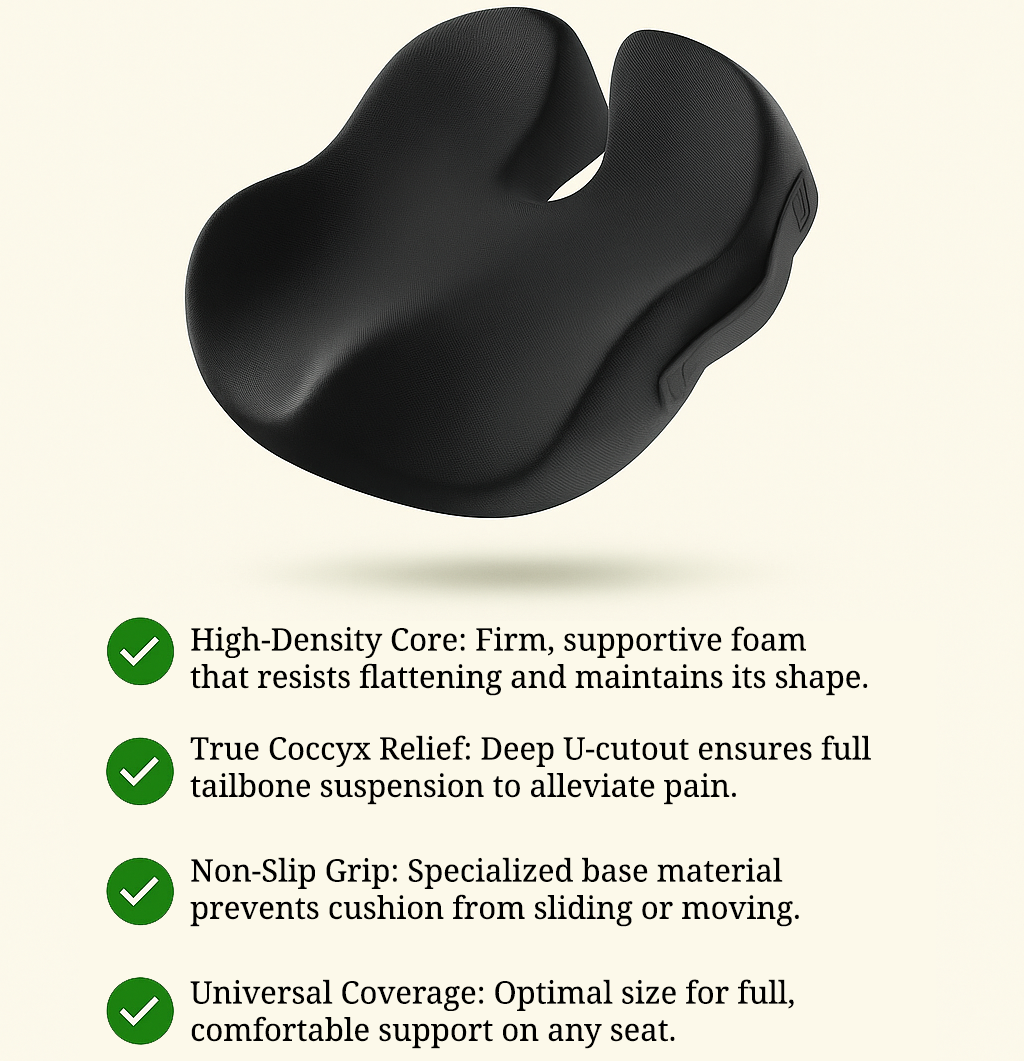 SitWell Pro-Form Cushion: Tailbone & Sciatica Relief.